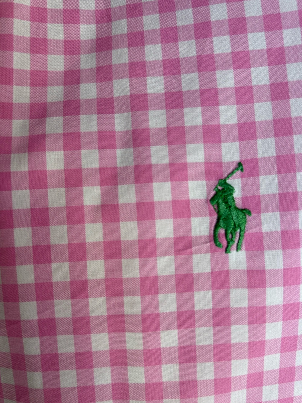 Reworked Ralph Lauren Pink and White Gingham Ruffle-Collar Button-Down - Picture 6 of 7